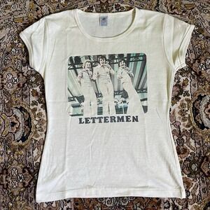 Rare Vintage 70s/80s The-Letterman Band Shirt XS Pop-Trio 16" x 23"‎